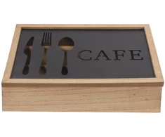 Stalo įrankių dėklas DKD Home Decor Ruda Juoda Metalinis Medžio MDF Vintage 25 x 18 x 6 cm