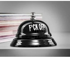 Stalo skambutis, skirtas „F*CK OFF“