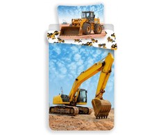 Patalynė bawełniana 140x200 Koparka koparki budowa excavator 4683 poszewka 70x90