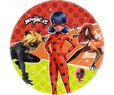 Stebuklingos „Ladybug Kwami“ popierinės lėkštės, 8 vnt., 23 cm