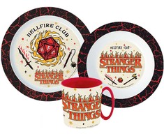 „Stranger Things“ pietų rinkinys, mikroplastiko rinkinys su puodeliu, 350 ml