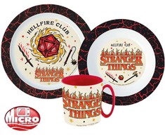 „Stranger Things“ pietų rinkinys, mikroplastiko rinkinys su puodeliu, 350 ml
