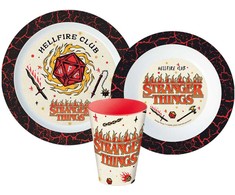 „Stranger Things“ pietų rinkinys, pagamintas iš mikroplastiko, su 260 ml puodeliu