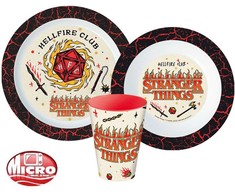 „Stranger Things“ pietų rinkinys, pagamintas iš mikroplastiko, su 260 ml puodeliu