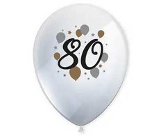 Su gimtadieniu! 80 balionų, 6 vnt., 11 colių (27,5 cm)