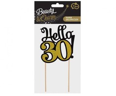 Su gimtadieniu B&amp;C Hello 30 torto papuošalas 19 cm