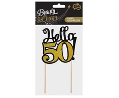 Su gimtadieniu B&amp;C Hello 50 torto dekoracija 19 cm