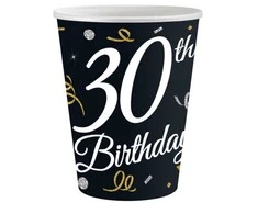 „Su gimtadieniu“ B&amp;C „Su gimtadieniu“, 30 popierinių puodelių, 6 vnt. pakuotėje, 200 ml