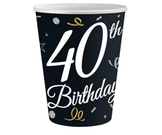 Su gimtadieniu B&amp;C Su gimtadieniu 40 popierinių puodelių 6 vnt. po 200 ml