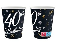 Su gimtadieniu B&amp;C Su gimtadieniu 40 popierinių puodelių 6 vnt. po 200 ml