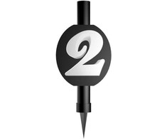 Su gimtadieniu, juodas, juodas, skaičius 2, torto fejerverkas, 12 cm