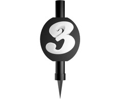 Su gimtadieniu, juodas, juodas, skaičius 3, torto fejerverkas, 12 cm