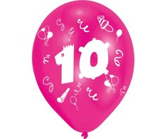 Su gimtadieniu juostelė „Su gimtadieniu“, 10 balionų, 8 vnt., 10 colių (25,4 cm)