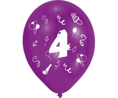 Su gimtadieniu juostelė „Su gimtadieniu“ 4 balionai, 8 balionų pakuotėje, 10 colių (25,4 cm)
