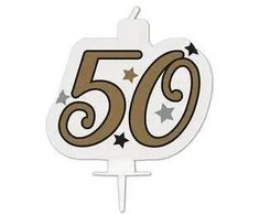 Su gimtadieniu Mile Su gimtadieniu Auksinė torto žvakė, skaičiaus žvakė 50