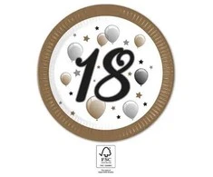 Su gimtadieniu Milestone Su gimtadieniu 18 popierinių lėkščių 8 vnt. 23 cm FSC