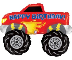 Su gimtadieniu, Monster Truck, folijos balionas, 86 cm