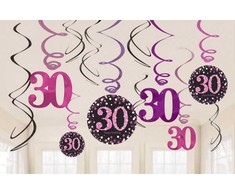 Amscan Loftspiraler 30 år Rožinė Sparkling