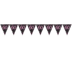 Amscan Vimpelguirlande 60 år Rožinė Sparkling