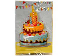 Su gimtadieniu tortas Su gimtadieniu 3D atvirukas