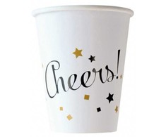 Su Naujaisiais metais! Auksiniai linkėjimai. Popieriniai puodeliai, 8 vnt., 250 ml.