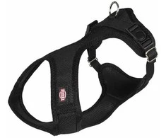 TRIXIE Comfort Soft touring petnešos, S-M 35-60cm/20mm, juodos