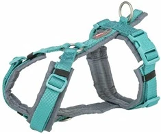 Trixie Premium Trekking Harness petnešos, grafito spalvos, šviesiai mėlynos, M/L dydžio