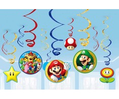 „Super Mario Mushroom World“ 12 dalių juostelių dekoracijų rinkinys