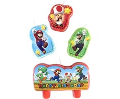 „Super Mario Mushroom World“ torto žvakė, 4 dalių žvakių rinkinys