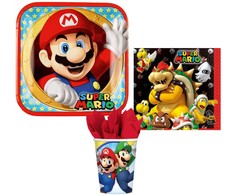 „Super Mario Mushroom World“ vakarėlių rinkinys, 36 dalys, su 23 cm lėkštėmis