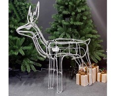 Šviečiantis elnias su 216 LED ir judančia galva, 80x93x41 cm