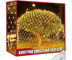 Šviesos ekrano užuolaida 160 LED kalėdinių lempučių USB pilotas baltai balta 2x2,6m