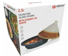 Alpina - Tajine troškinys puodas su keraminiu kūginiu dangčiu 30x25 cm 2,5 l
