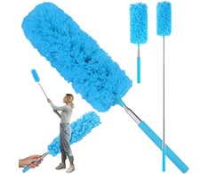 Mikropluošto teleskopinė dulkių šluota 35-83 cm, mėlyna