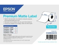 „Epson Premium Matte Label“ – ištisinis ritinys: 102 mm x 35 m