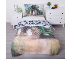 Patalynė bawełniana 140x200 Traktor žalia 4133 pole poszewka 70x90 dziecięca