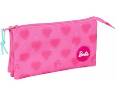 Safta Trigubas penalas Barbie Corazones Rožinė 22 x 12 x 3 cm