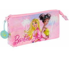 Safta Trigubas penalas Barbie Painterly Rožinė Dangaus mėlynumo 22 x 12 x 3 cm