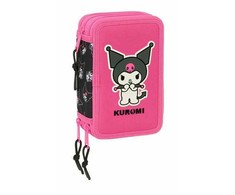 Safta Trigubas penalas Kuromi Juoda Fuksija 12,5 x 19,5 x 5,5 cm 37 Dalys