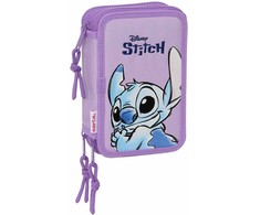 Safta Trigubas penalas Lilo - Stitch Sweet Mėlyna Alyvinė 12,5 x 19,5 x 5,5 cm 36 Dalys W2S-S4310670