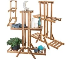 Medinis trijų lygių gėlių stovas 98 cm