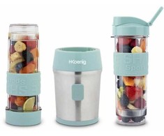H.Koenig kokteilių plakiklis 570 ml 300 W nerūdijančio plieno korpusas SMOO16 pastelinis mėlynas