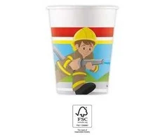 Ugniagesių gelbėtojų popieriniai puodeliai, 8 vnt., po 200 ml, FSC