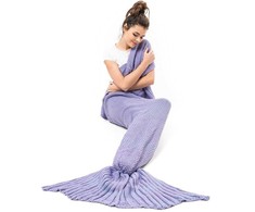 Undinėlės uodegos antklodė prabangi - VIOLETINĖ