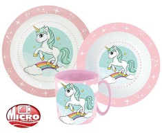 „Unicorn Range“ stalo įrankių rinkinys, mikroplastikas, su puodeliu, 350 ml