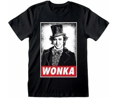 Uniseksiniai marškinėliai su trumpomis rankovėmis Willy Wonka Wonka Juoda
