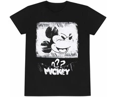 Uniseksiniai marškinėliai su trumpomis rankovėmis Mickey Mouse Poster Style Juoda