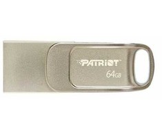 Patriot Memory Tab T560 64GB USB atmintinė, dviguba USB 120MB/s (PS64GT560DS5D), Sidabrinis