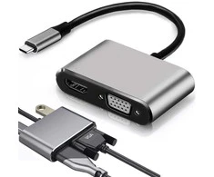 USB-C į HDMI 4K VGA adapteris USB 3.0 USB-C maitinimo adapteris
