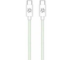 Celly USBCUSBCCOTT - USB-C to USB-C Cotton Braided Cable [POWER DELIVERY], 1.5 m, USB C, USB C, Žalias, Baltas